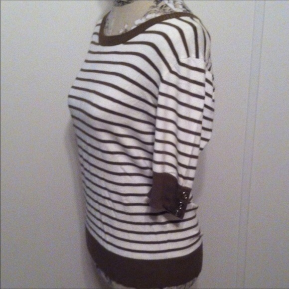 Talbots Green Striped Sweater M - Picture 2 of 4